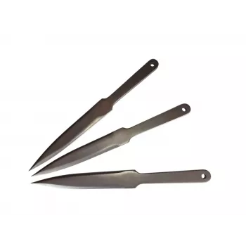 Sportwerpmes KAL22 LIDER set 3 stuks — gelegeerd staal, 275 mm lengte, 165 mm lemmet, 50 HRC, 240 g, zilveren afwerking