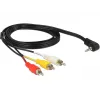 Videokabeladapter DeLOCK 84504 1,5 m 3,5 mm 3 x RCA zwart