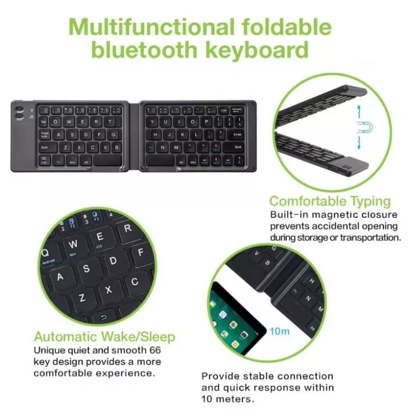 Bluetooth 3.0 opvouwbaar draadloos toetsenbord