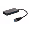 USB-hub NATEC Moth 4-poorts USB 3.2 Gen 1 Type-A (5000 Mbit/s), USB-gevoed, zwart, 0,15 m kabel