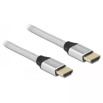 Delock - Ultra High Speed - HDMI-kabel - HDMI mannelijk naar HDMI mannelijk - 50 cm - drievoudige isolatie - zilver - licht vergulde contacten, ondersteunt 8