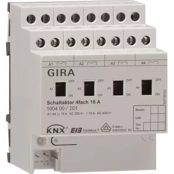 GIRA 100400 schakelactor 4-voudig 16A KNX/EIB REG