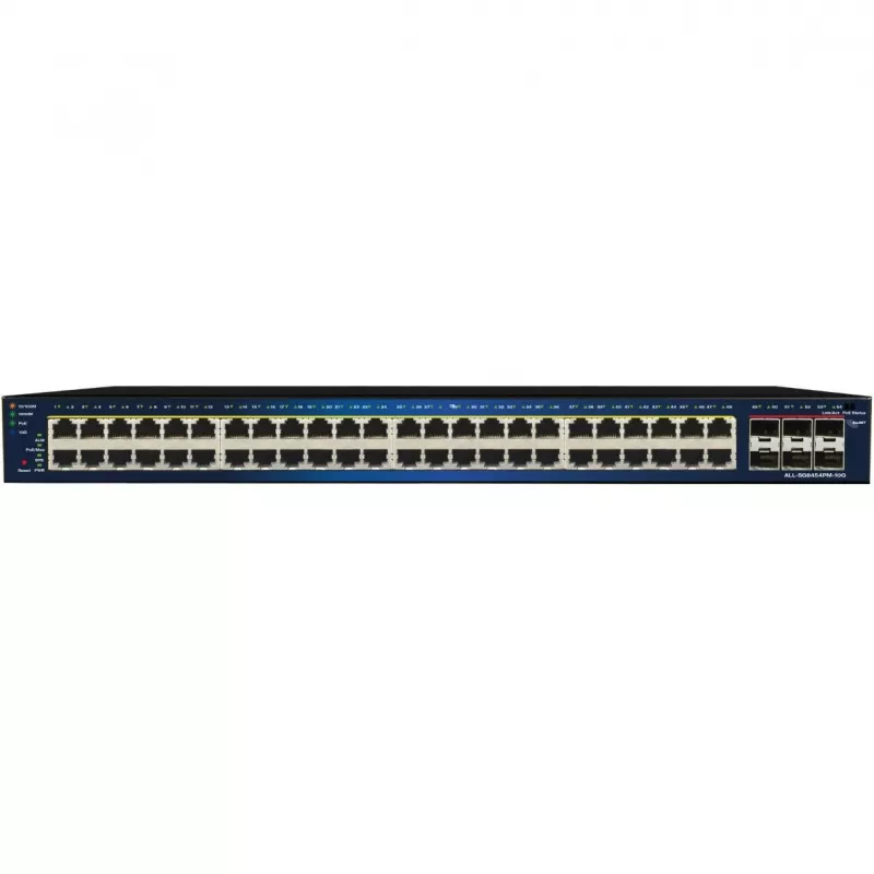 Managed PoE-switch ALLNET ALL-SG8454PM-10G met 48+6 PoE-poorten en 10G-uplinks