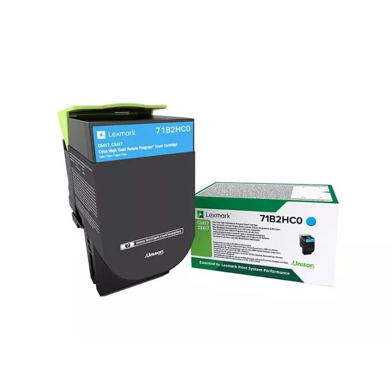 Lexmark 71B2HC0 Tonercartridge 1 stuk Origineel Cyaan