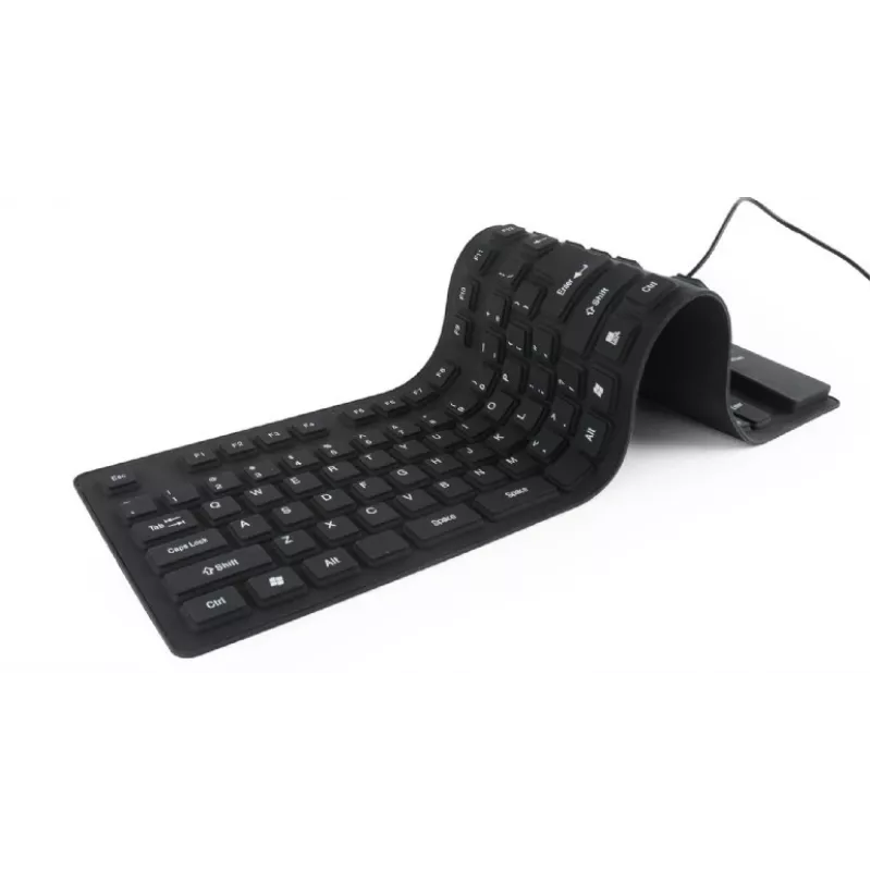 Siliconen toetsenbord USB+PS/2 zwart