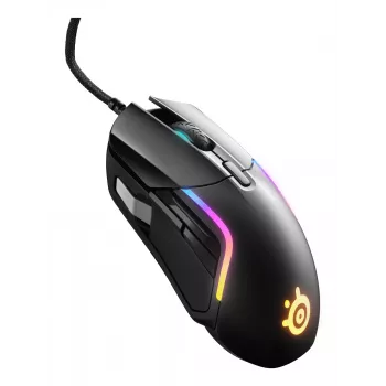 Gaming-muis STEELSERIES Rival 5 — rechtshandig, TrueMove Air sensor, 18.000 DPI, 9 programmeerbare knoppen, USB Type-A, IP54