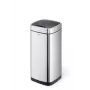 Rechthoekige afvalbak Durable NO TOUCH 35L RVS zwart zilver
