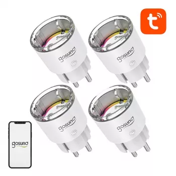 Slimme stekker Gosund EP2 10A – WLAN-stekkerdoos-set met 4 stuks, individuele afstandsbediening, energiebewaking