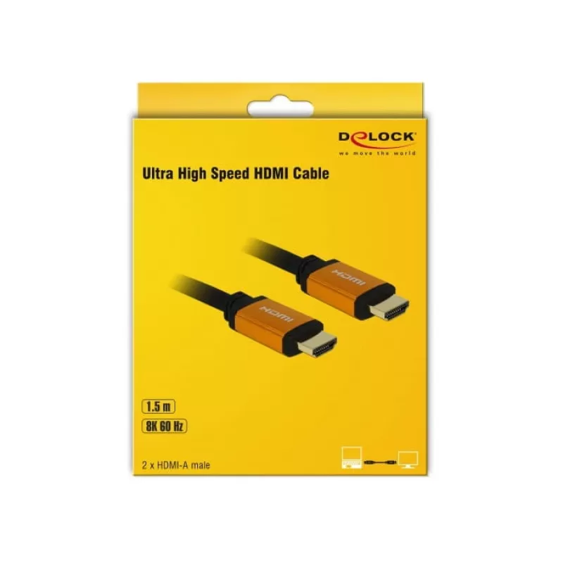 HDMI-kabel DeLOCK 85728 1,5 m type A zwart goud