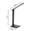 LED-tafellamp MACLEAN MCE614B — dimbaar, opvouwbare verstelbare arm, 9W, 3000K/4500K/6500K, zwart