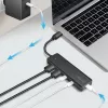 USB-C-hub, 4 poorten 2x USB-A, 2x USB-C, zwart