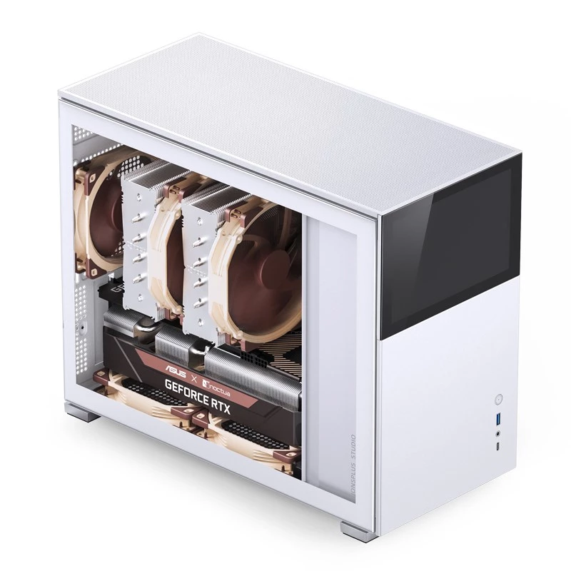 Jonsbo D31 Screen Micro-ATX pc-behuizing, gehard glas, wit
