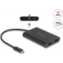 DELOCK Adapter USB-C naar 2× DisplayPort 4K 60 Hz — Model 64308