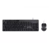 Bekabeld full-size toetsenbord Gembird KBS-UM-04 USB QWERTY US-Engels met muis, zwart, 1,5 m kabel