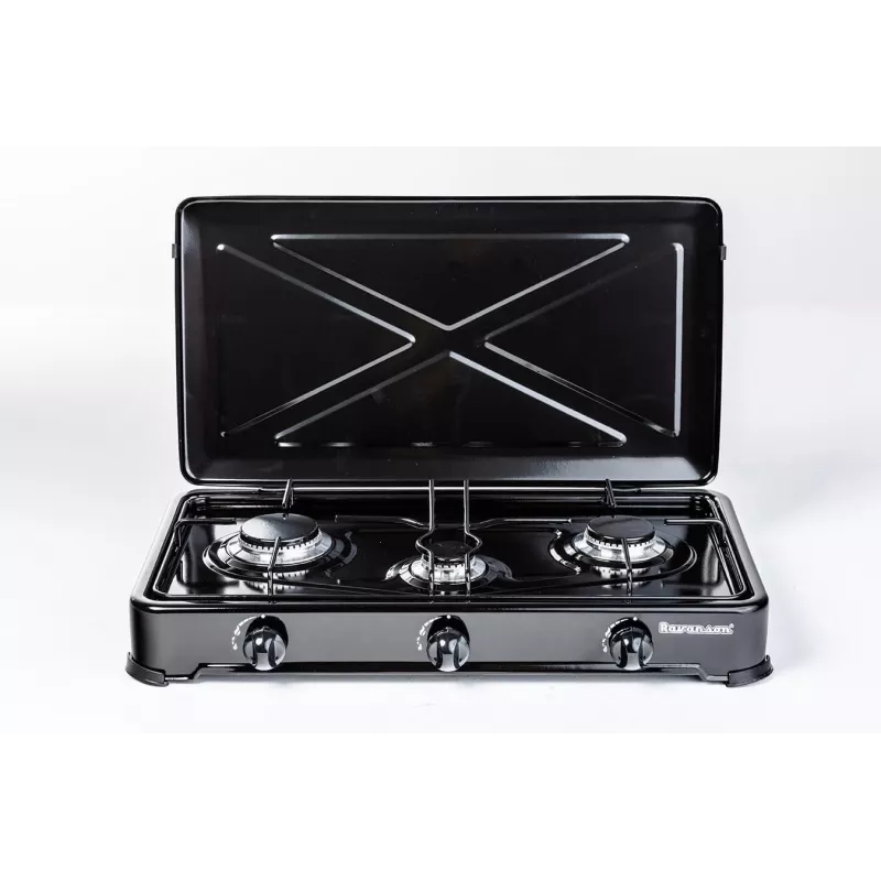 Gaskookplaat Ravanson K-03TB, 3 zones, draaiknoppen