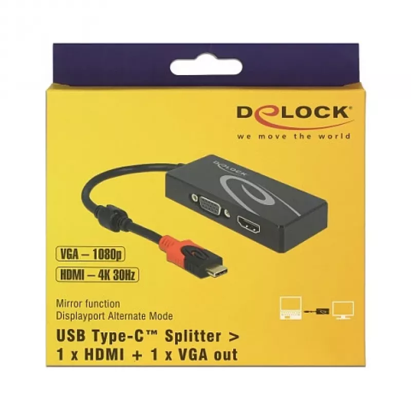 USB-grafische adapter DeLOCK 87730 3840 x 2160 pixel zwart