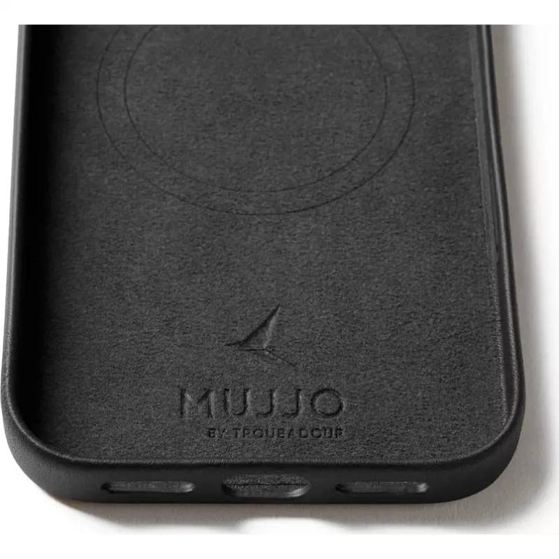 Mujjo Full Leather Case hoes voor iPhone 17 Pro Max zwart
