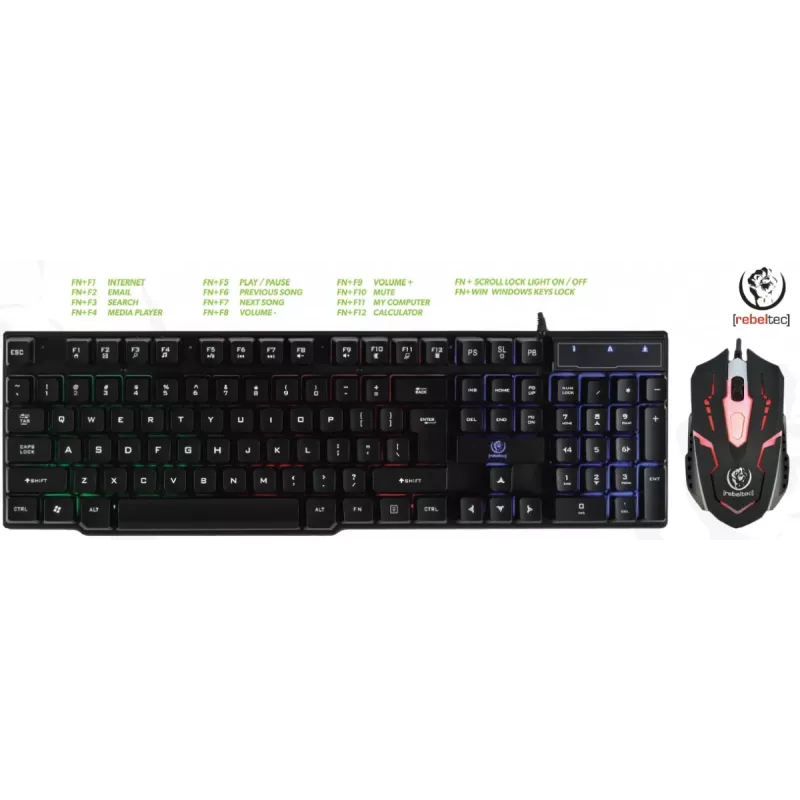 Rebeltec bedraad toetsenbord- en muisset