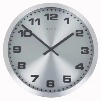 NeXtime wandklok 2906zw Mercure, Ø25 cm, zilver