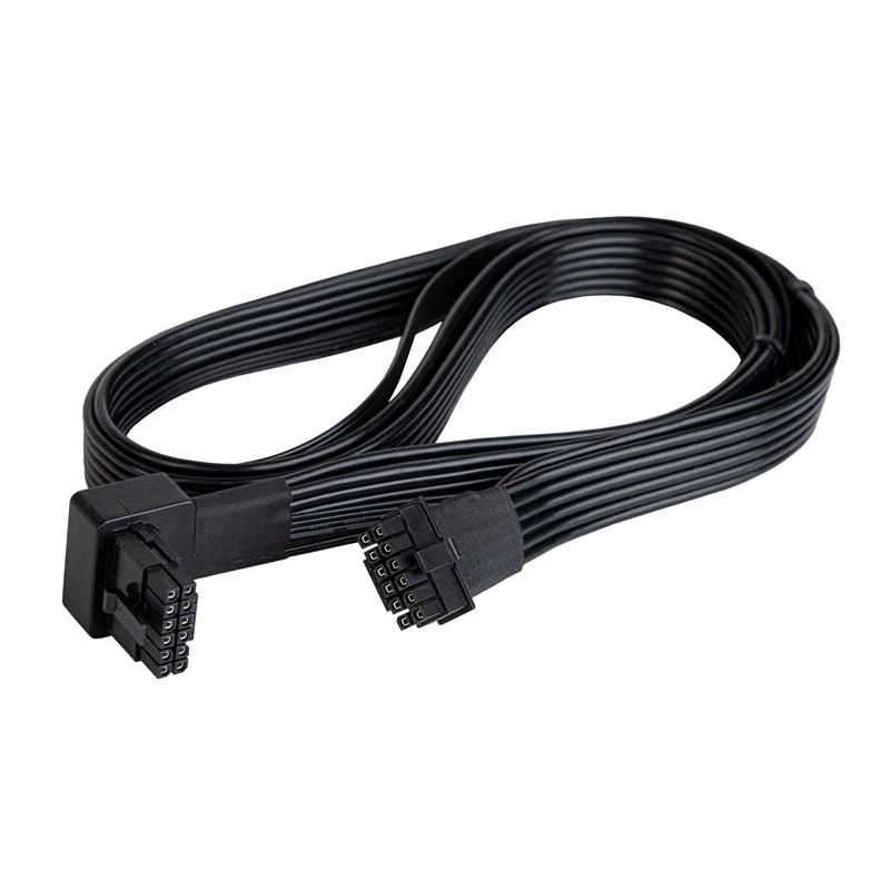 SilverStone SST-PP14-90 12VHPWR-kabel, 90 graden, 650 mm, zwart