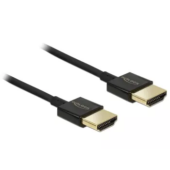 DeLOCK Slim Premium - Video-/audio-/netwerkkabel - 36 AWG - HDMI, 19-polig (M) - HDMI, 19-polig (M) - 2,0 m - drievoudige isolatie - zwart (84773)