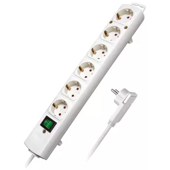 Brennenstuhl Comfort-Line Plus stekkerdoos 6-voudig met platte stekker wit 2 m