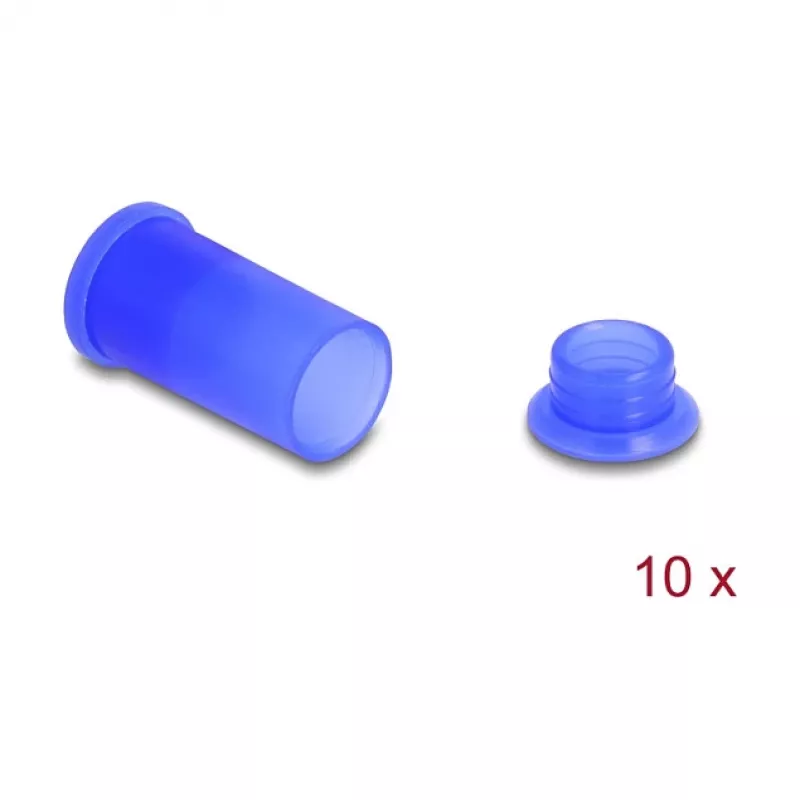 DeLOCK 60672 DL4-stofkap, siliconen, 2-delig, blauw, 10 stuks