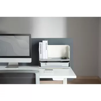 Digitus desktop-organizer met Qi-oplader staal grijs wit 1 lade