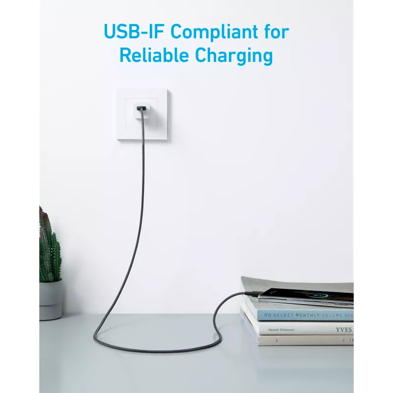 Anker Innovations 322 USB-A naar USB-C kabel nylon 1,8M zwart - kabel - digitaal/data