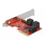 SATA PCI Express x4-kaart DeLOCK 6 poorten low profile formfactor