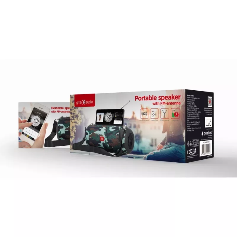 Draagbare speaker Gembird SPK-BT-17-CM camouflage