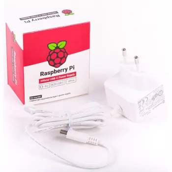 Officiële witte Raspberry Pi 5,1 A/3 A voeding, wit, bulk