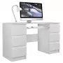 Computertafel e shop KUBA BIEL MAT, recht, rechthoekig spaanplaat blad, 1300×510×760 mm