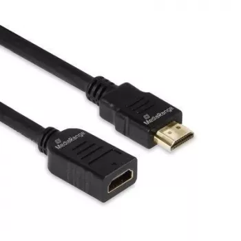 HDMI-verlengkabel MediaRange MRCS256, HDMI 2.0, 18 Gbit/s, ARC, HDMI Type-A stekker naar bus, 2 m, zwart