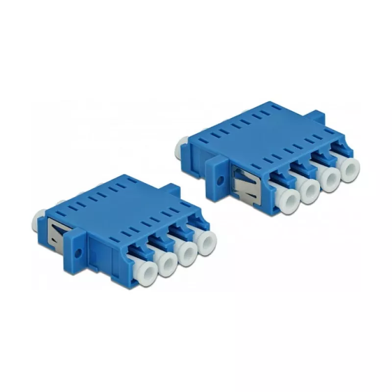 DeLOCK LC Quad female naar LC Quad female glasvezelkoppeling, Singlemode, blauw, 2 stuks