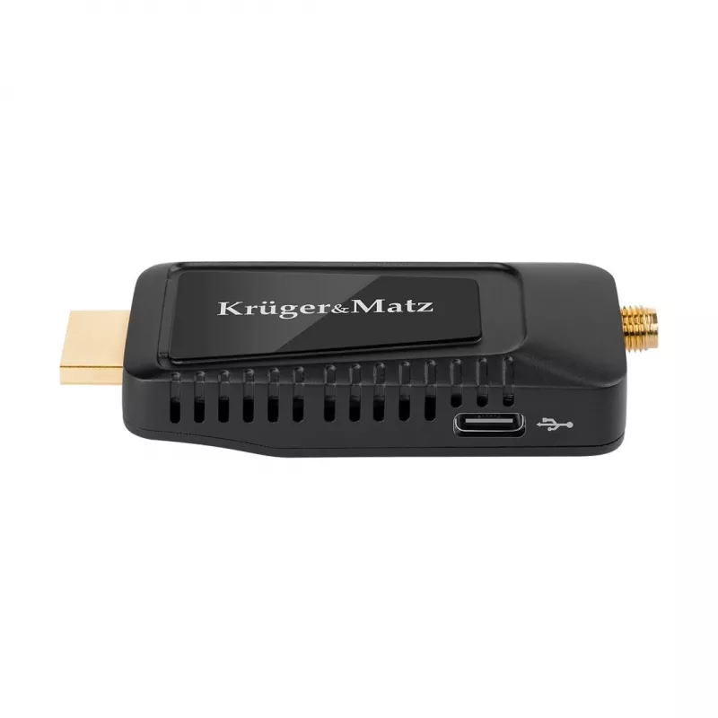 Mini DVB-T2 H.265 HEVC-tuner KRUGER & MATZ KM9998, 470–862 MHz, 1 tuner, HDMI, USB, 720p