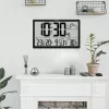 Wandklok GreenBlue GB218 — extra groot LCD, weerstation, binnen-/buitentemperaturen, datumweergave