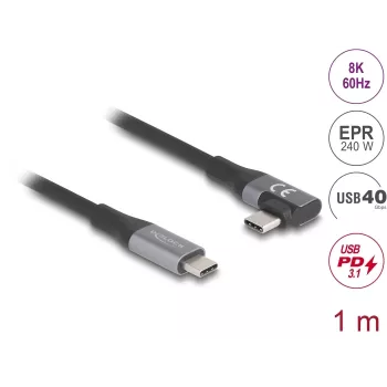 USB-kabel DeLOCK 81131 1 m USB-C zwart 40 Gbit/s