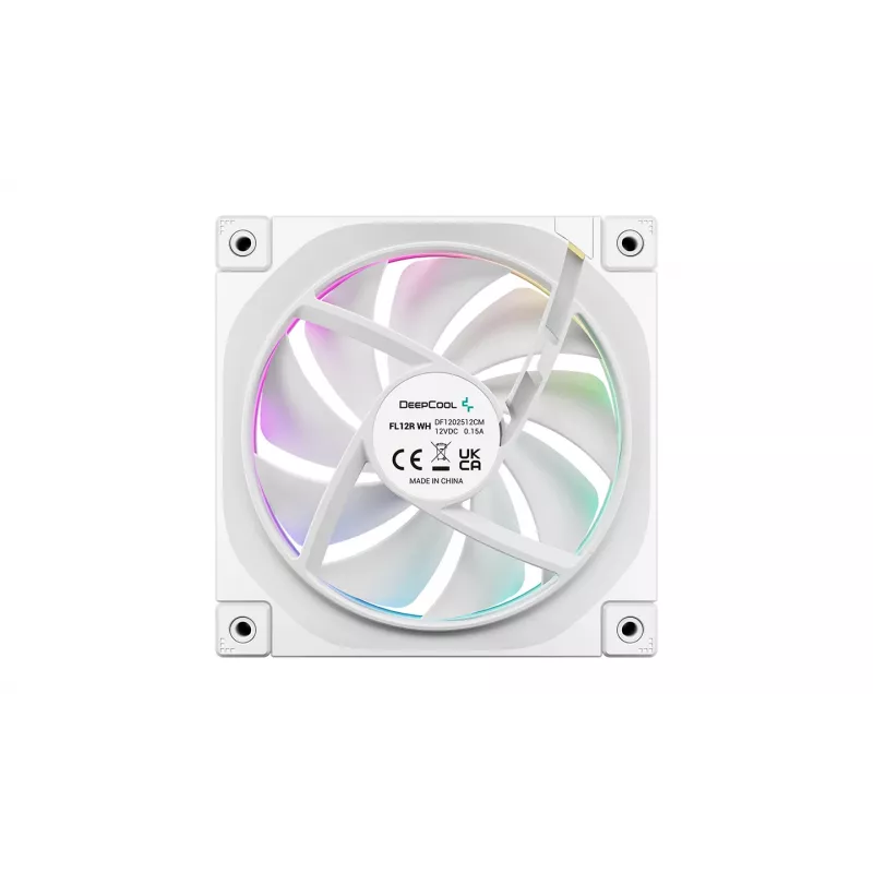 DeepCool FL12R WH 3-in-1 Reverse 120 mm behuizingsventilatoren, 3 stuks, 500-2150 tpm, 93,45 m³/u, vloeistofdynamisch lager, 4-pins PWM, 33,9 dB, wit