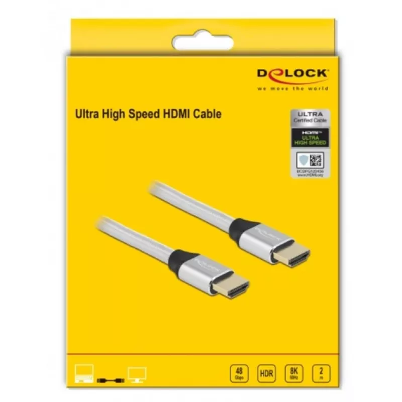 HDMI-kabel DeLOCK Ultra High Speed 48 Gbps 8K 60 Hz 2 m