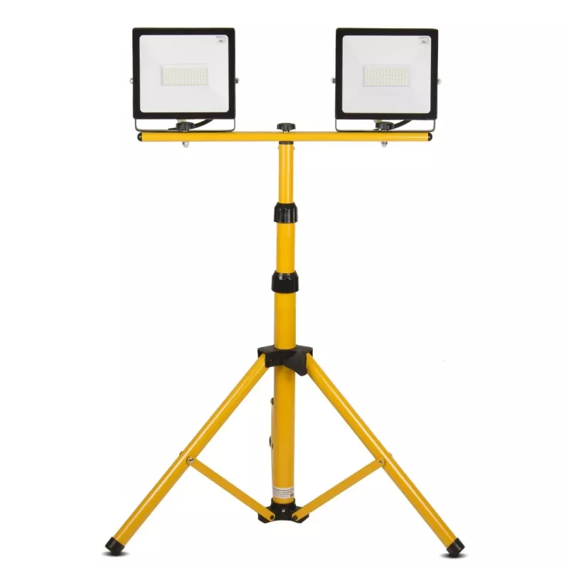 Statiev MACLEAN MCE583 in hoogte verstelbaar voor schijnwerpers, metalen frame, geel