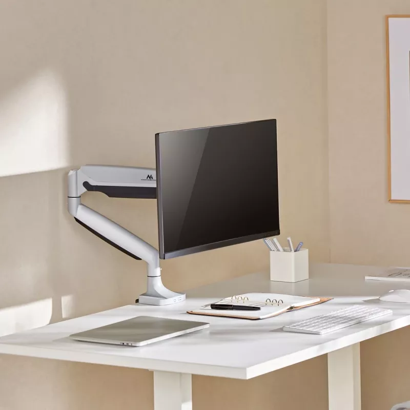 Monitorhouder MACLEAN MC-969 dubbele arm-gasveer voor 17–45 inch beeldschermen, max. belasting 16 kg