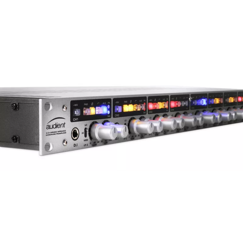 8-kanaals microfoonvoorversterker Audient ASP880 24-bit 96 kHz, rack-monteerbaar