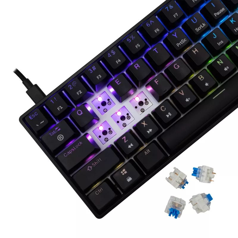 Mechanisch toetsenbord White Shark Shinobi-2 Blue Switch zwart US-layout