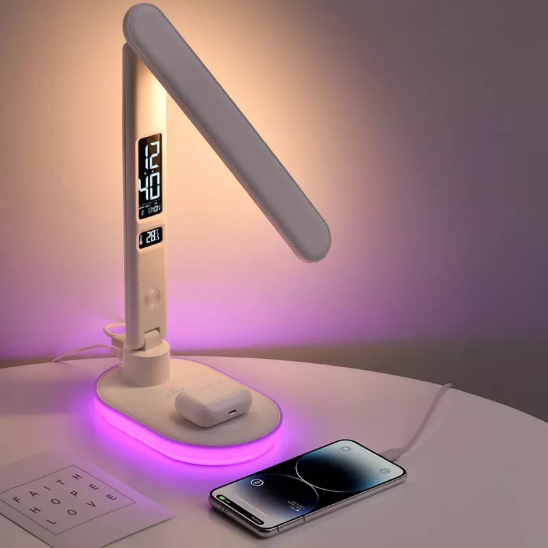 Tafellamp Hawk HW-LAMP03 wit RGB — verstelbare led-bureaulamp met RGB-verlichting