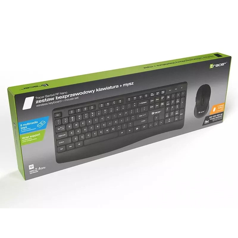 Tracer Bartix II RF Nano draadloze toetsenbord-en-muisset, 2,4 GHz, zwart