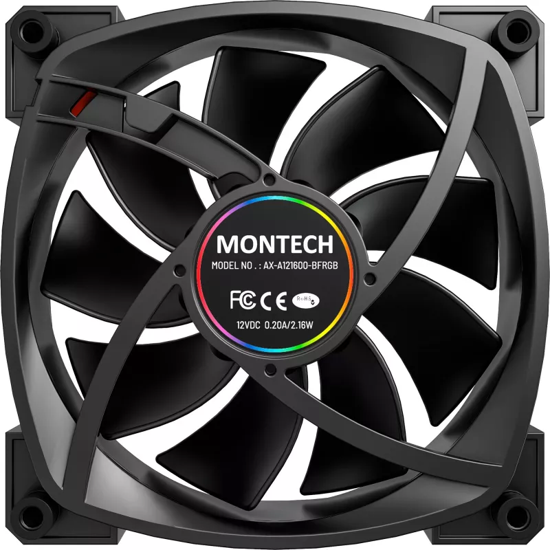 MONTECH AX120 120mm ARGB 3-pack behuizingsventilatoren - zwart