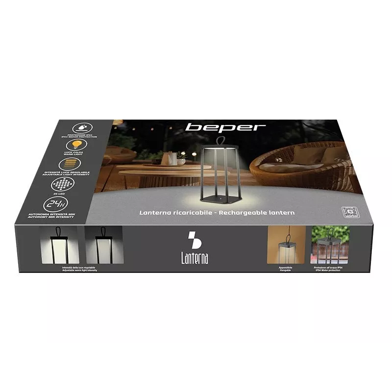 Oplaadbare lantaarn Beper P207ILI100 — zwart, draagbare LED-verlichting
