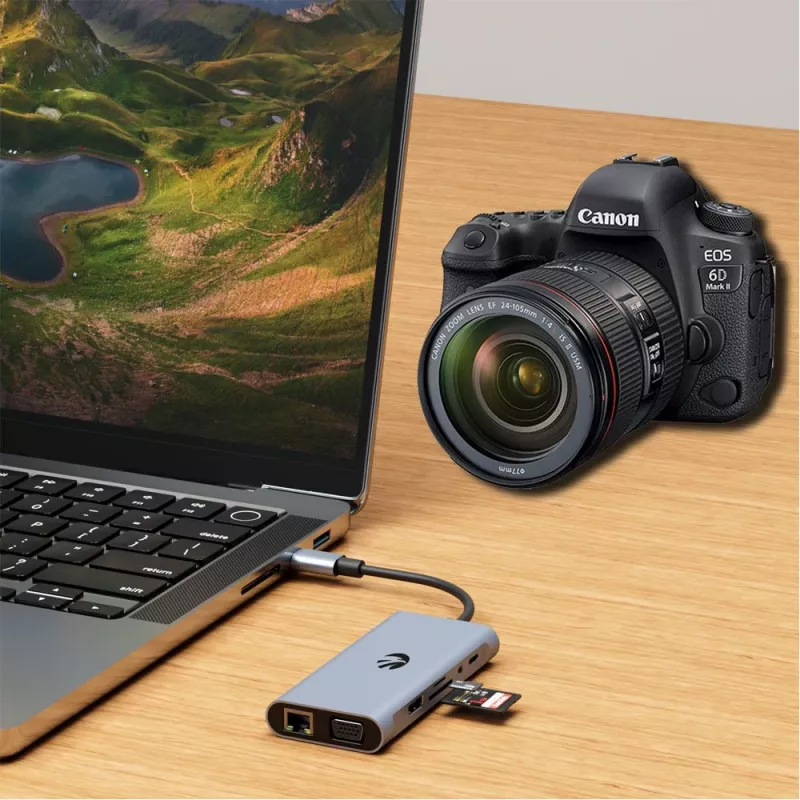 USB-C 11-in-1 adapter Hawk HW-HUB1101 — multiport-hub met 11 aansluitingen