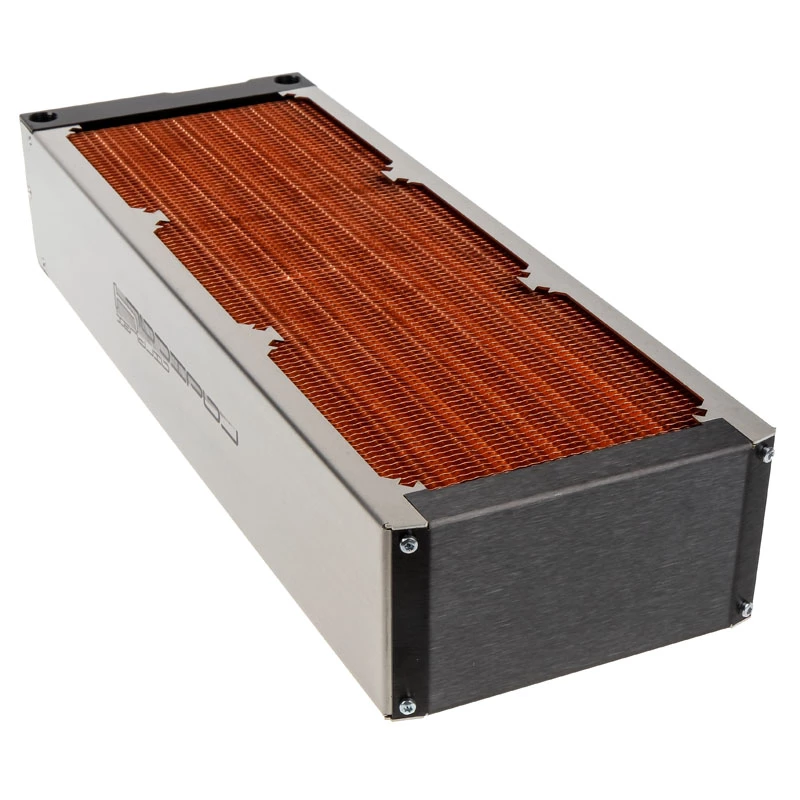 Radiator Aqua-Computer airplex radical 4/360 — aluminium/koper/rvs, 400×140×73 mm